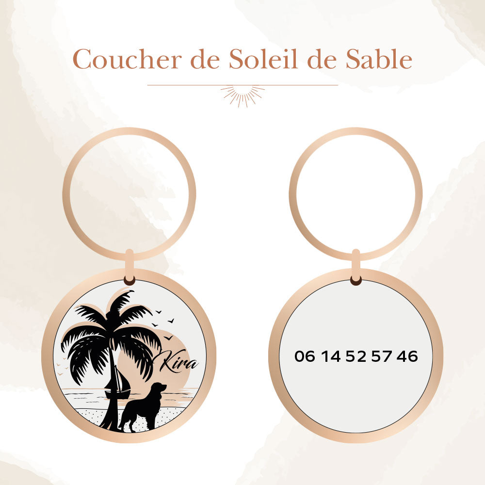 Médaille personnalisée Coucher de Soleil de Sable