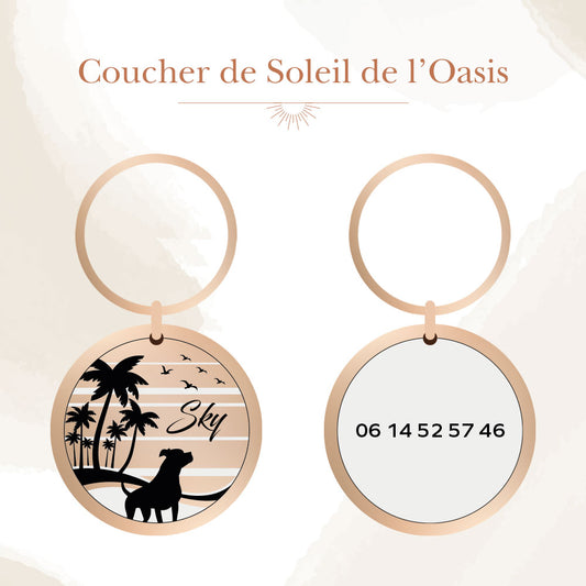 Médaille personnalisée Coucher de Soleil de l'Oasis