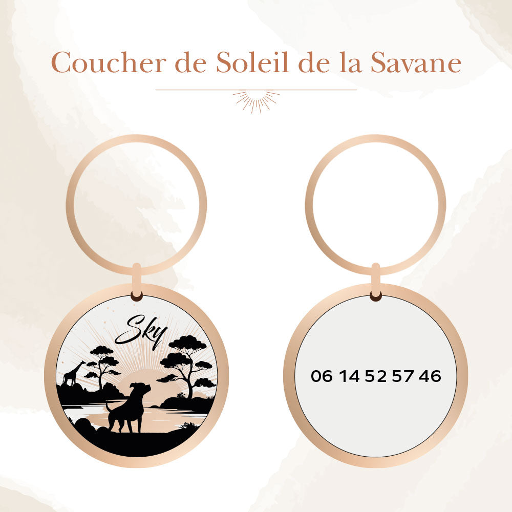 Médaille personnalisée Coucher de Soleil de la Savane