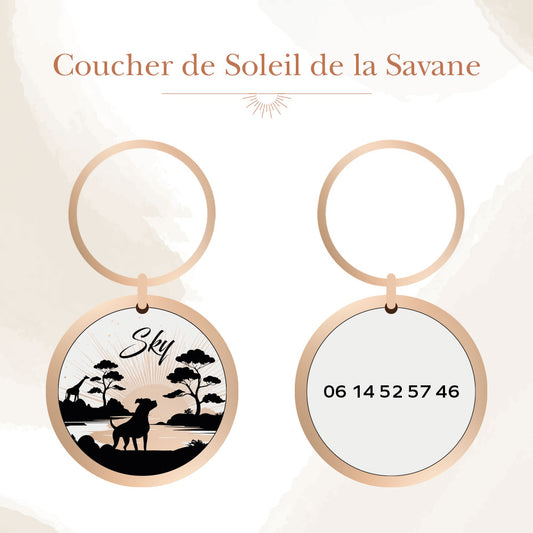 Médaille personnalisée Coucher de Soleil de la Savane