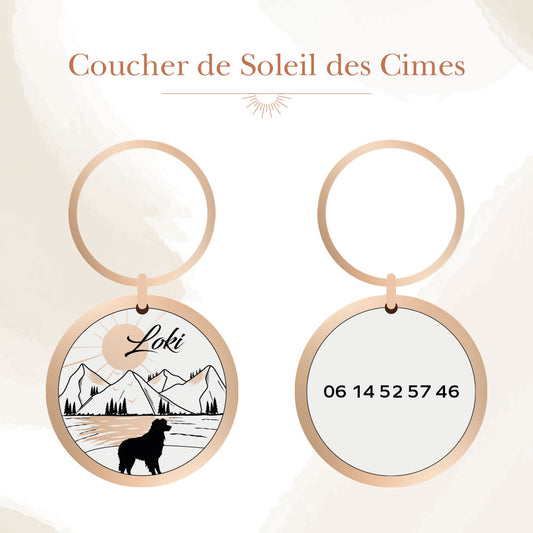 Médaille personnalisée Coucher de Soleil des Cimes