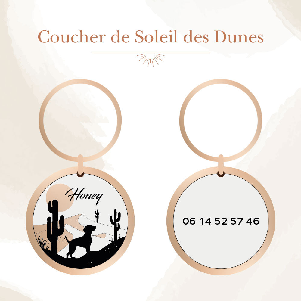 Médaille personnalisée Coucher de Soleil des Dunes