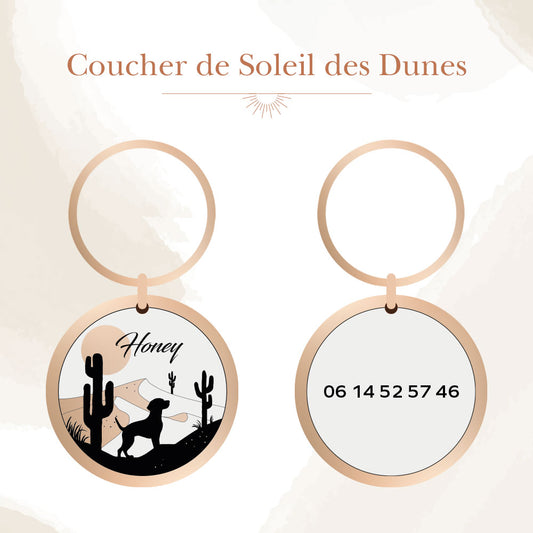 Médaille personnalisée Coucher de Soleil des Dunes