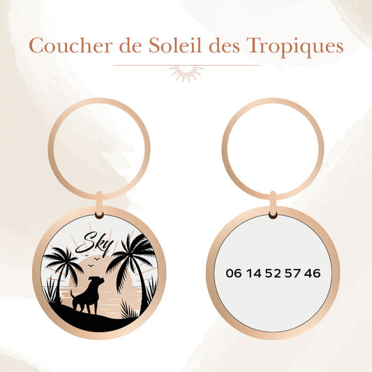 Médaille personnalisée Coucher de Soleil des Tropiques