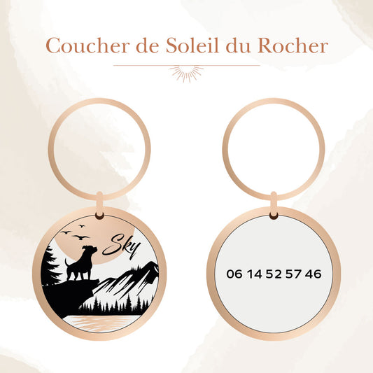 Médaille personnalisée Coucher de Soleil du Rocher