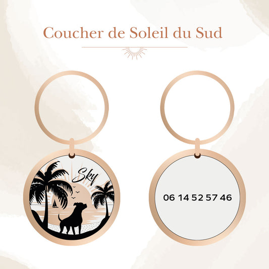 Médaille personnalisée Coucher de Soleil du Sud